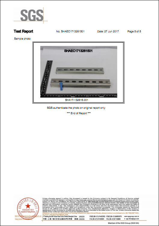 sunbet钢导轨环保证书