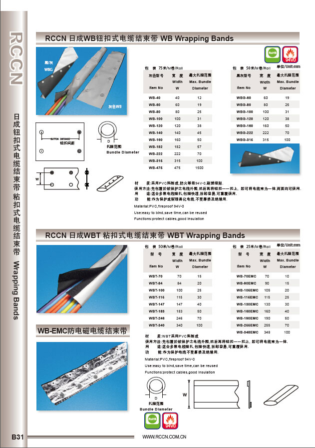 sunbet扣式线束带 WB